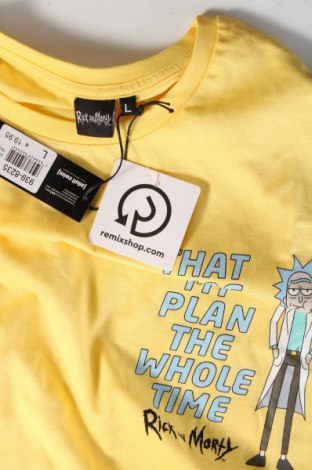 Мъжка тениска Rick and Morty, Размер L, Цвят Жълт, Цена 31,00 лв.