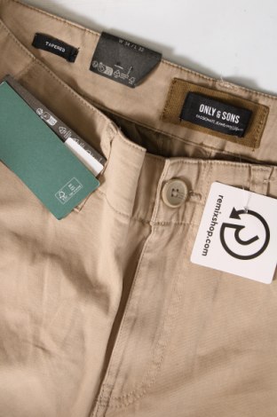 Pantaloni de bărbați Only & Sons, Mărime L, Culoare Bej, Preț 75,66 Lei