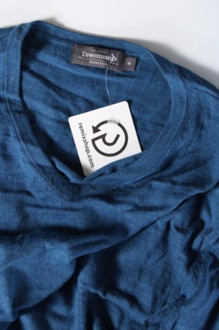 Ανδρικό πουλόβερ Dressmann, Μέγεθος M, Χρώμα Μπλέ, Τιμή 12,62 €
