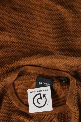 Ανδρικό πουλόβερ Only & Sons, Μέγεθος L, Χρώμα Καφέ, Τιμή 13,51 €