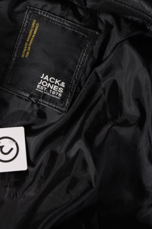 Мъжко кожено яке Jack & Jones, Размер XL, Цвят Черен, Цена 137,00 лв.