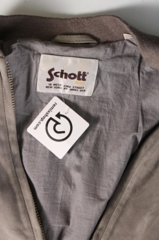 Pánska kožená bunda  Schott, Veľkosť M, Farba Sivá, Cena  196,47 €