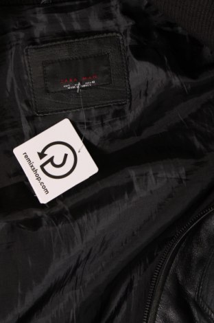 Мъжко кожено яке Zara Man, Размер L, Цвят Черен, Цена 192,85 лв.