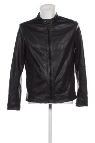 Мъжко кожено яке Zara Man, Размер L, Цвят Черен, Цена 38,95 лв.