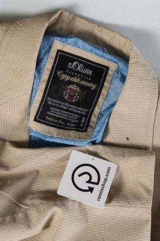 Ανδρικό σακάκι S.Oliver, Μέγεθος L, Χρώμα  Μπέζ, Τιμή 18,56 €