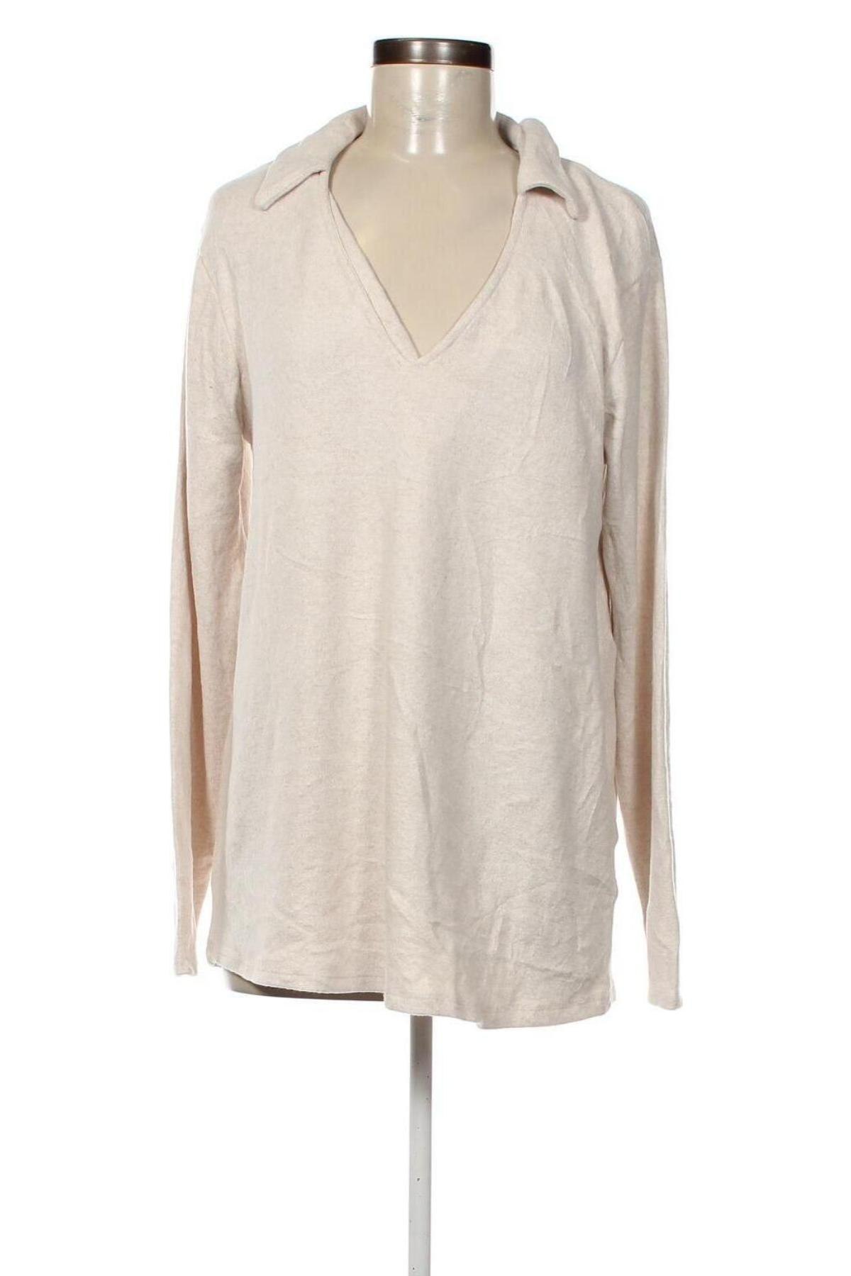 Γυναικεία μπλούζα Amisu, Μέγεθος XL, Χρώμα  Μπέζ, Τιμή 7,05 €