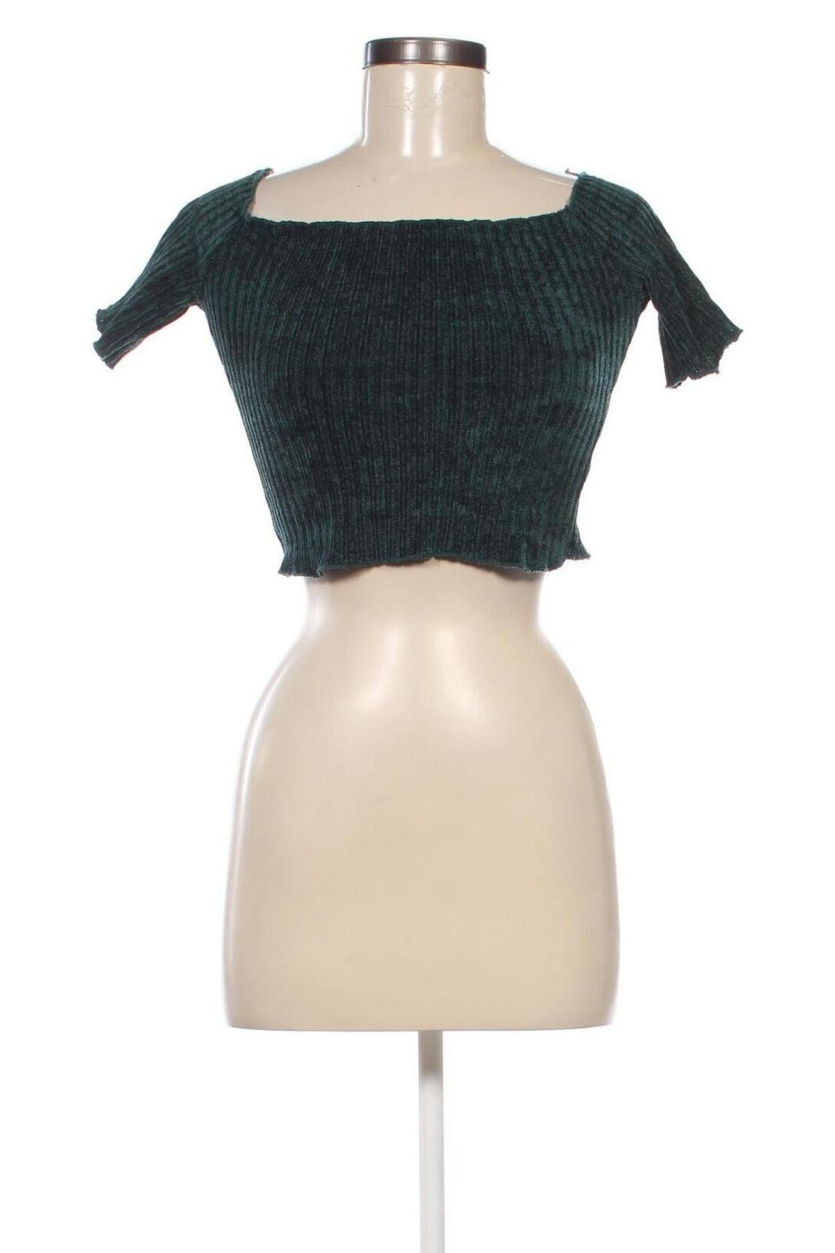 Γυναικεία μπλούζα Bershka, Μέγεθος XS, Χρώμα Πράσινο, Τιμή 4,70 €
