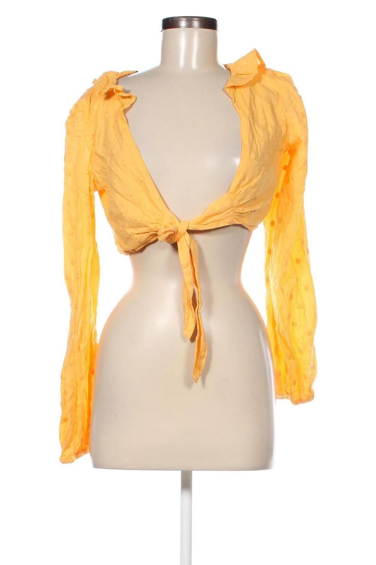 Дамска блуза Bershka, Размер M, Цвят Жълт, Цена 13,95 лв.