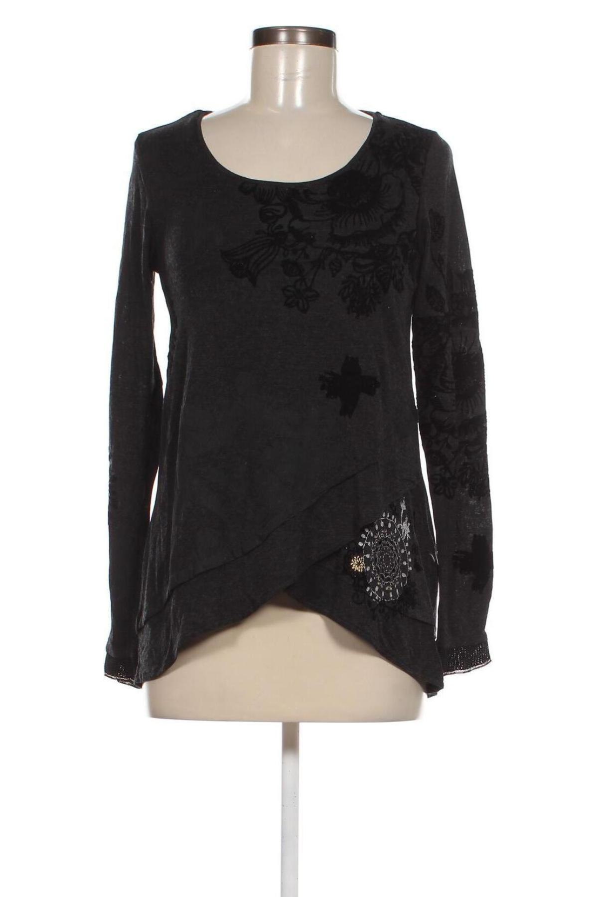 Γυναικεία μπλούζα Desigual, Μέγεθος XS, Χρώμα Γκρί, Τιμή 16,33 €