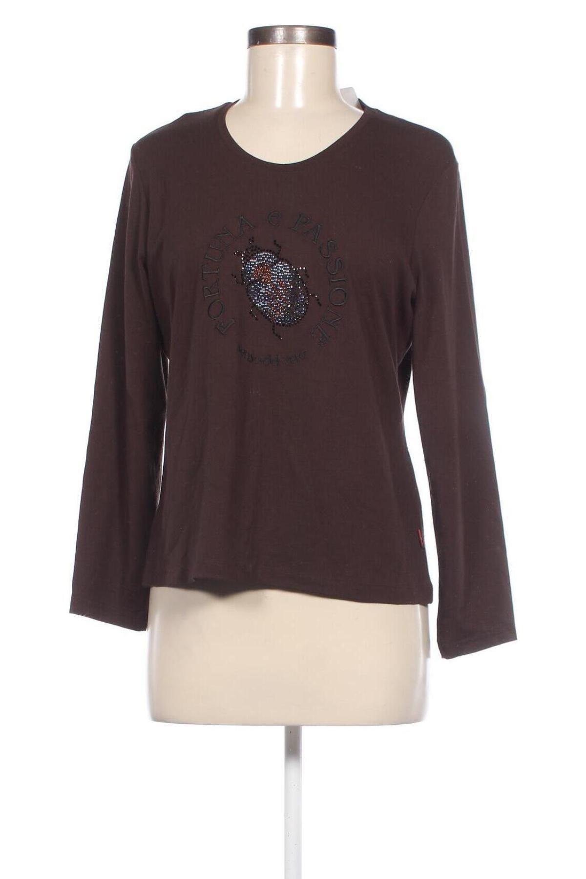 Γυναικεία μπλούζα Dino Moda, Μέγεθος L, Χρώμα Καφέ, Τιμή 4,70 €
