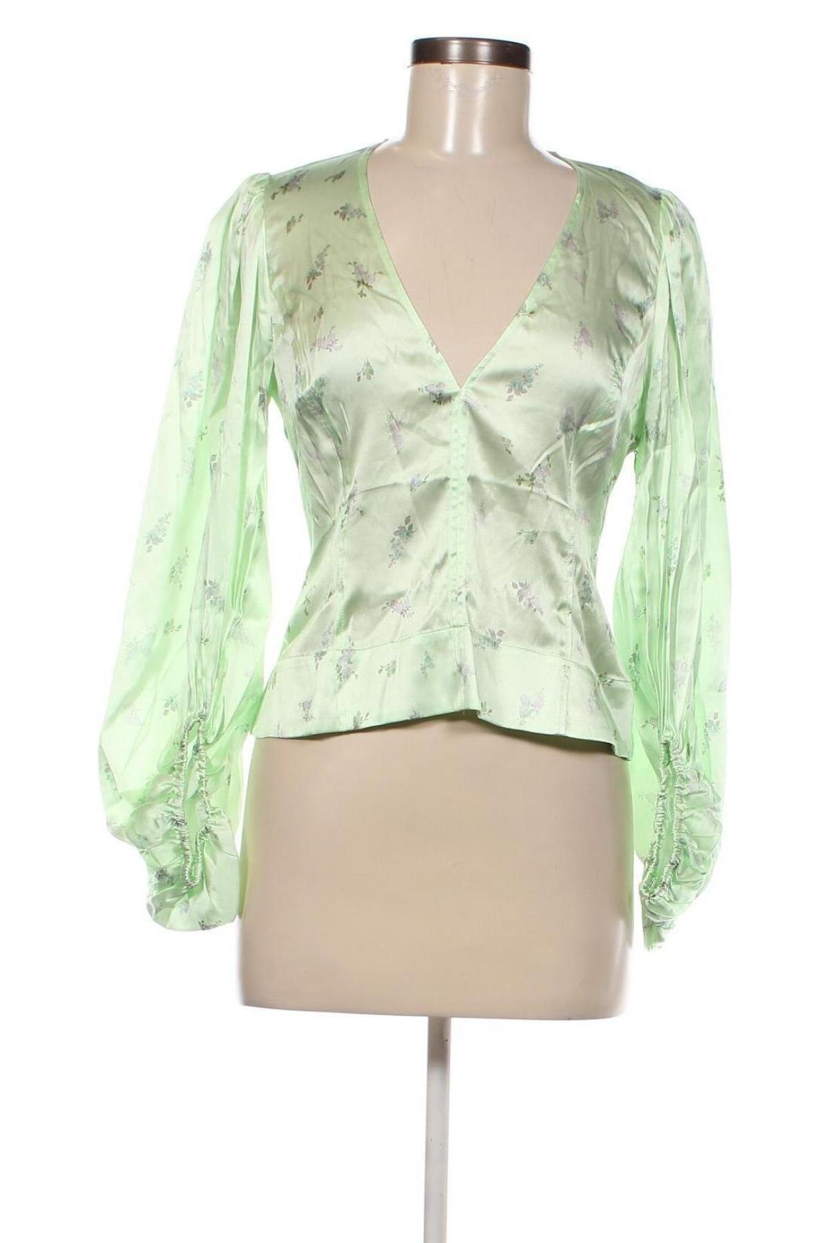 Γυναικεία μπλούζα Ganni, Μέγεθος M, Χρώμα Πράσινο, Τιμή 45,64 €