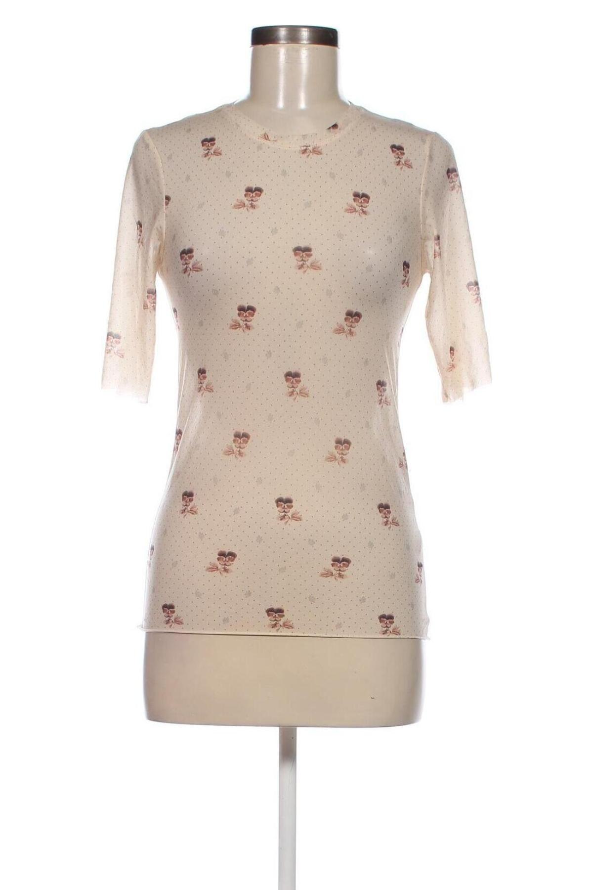 Γυναικεία μπλούζα Ganni, Μέγεθος S, Χρώμα  Μπέζ, Τιμή 25,51 €