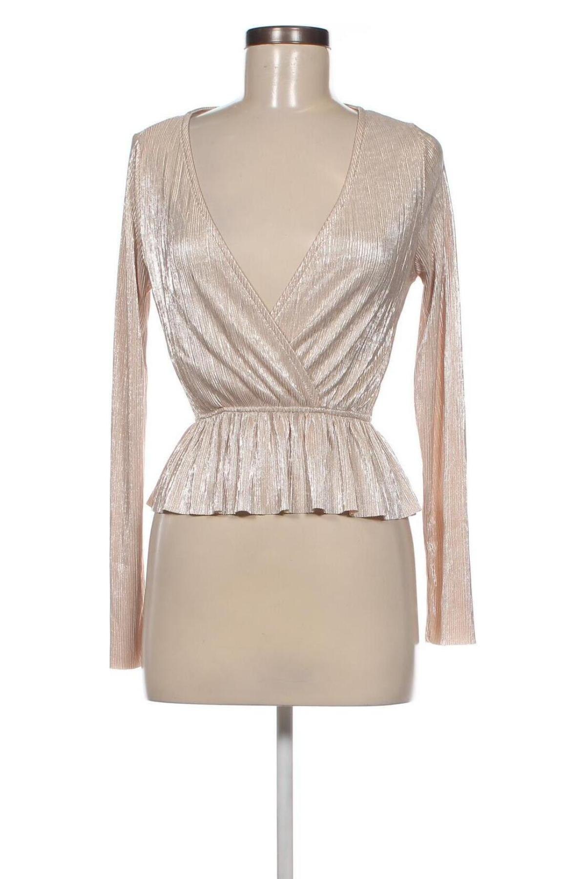 Дамска блуза Gina Tricot, Размер S, Цвят Златист, Цена 11,99 лв.