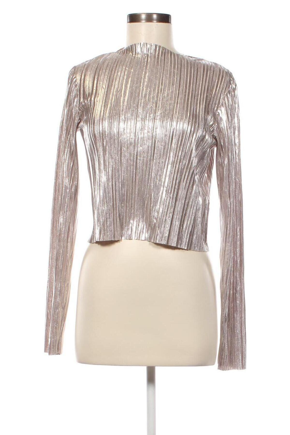 Дамска блуза H&M, Размер S, Цвят Сребрист, Цена 8,55 лв.
