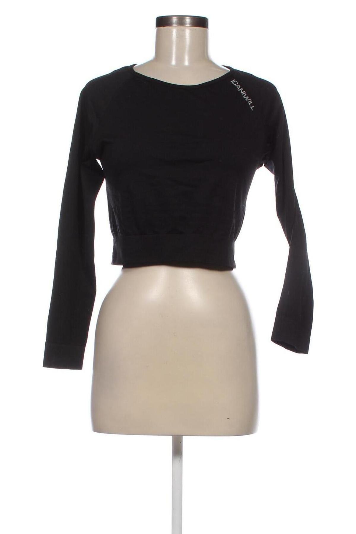 Дамска блуза ICANIWILL, Размер M, Цвят Черен, Цена 8,80 лв.