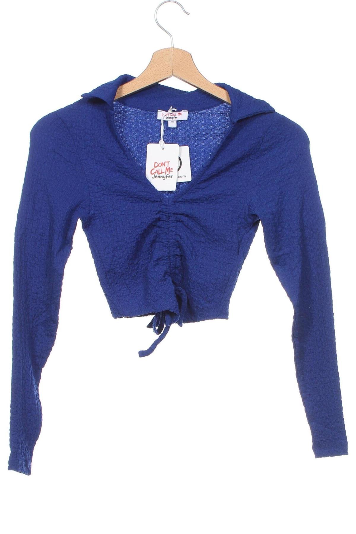 Γυναικεία μπλούζα Jennyfer, Μέγεθος XXS, Χρώμα Μπλέ, Τιμή 6,39 €