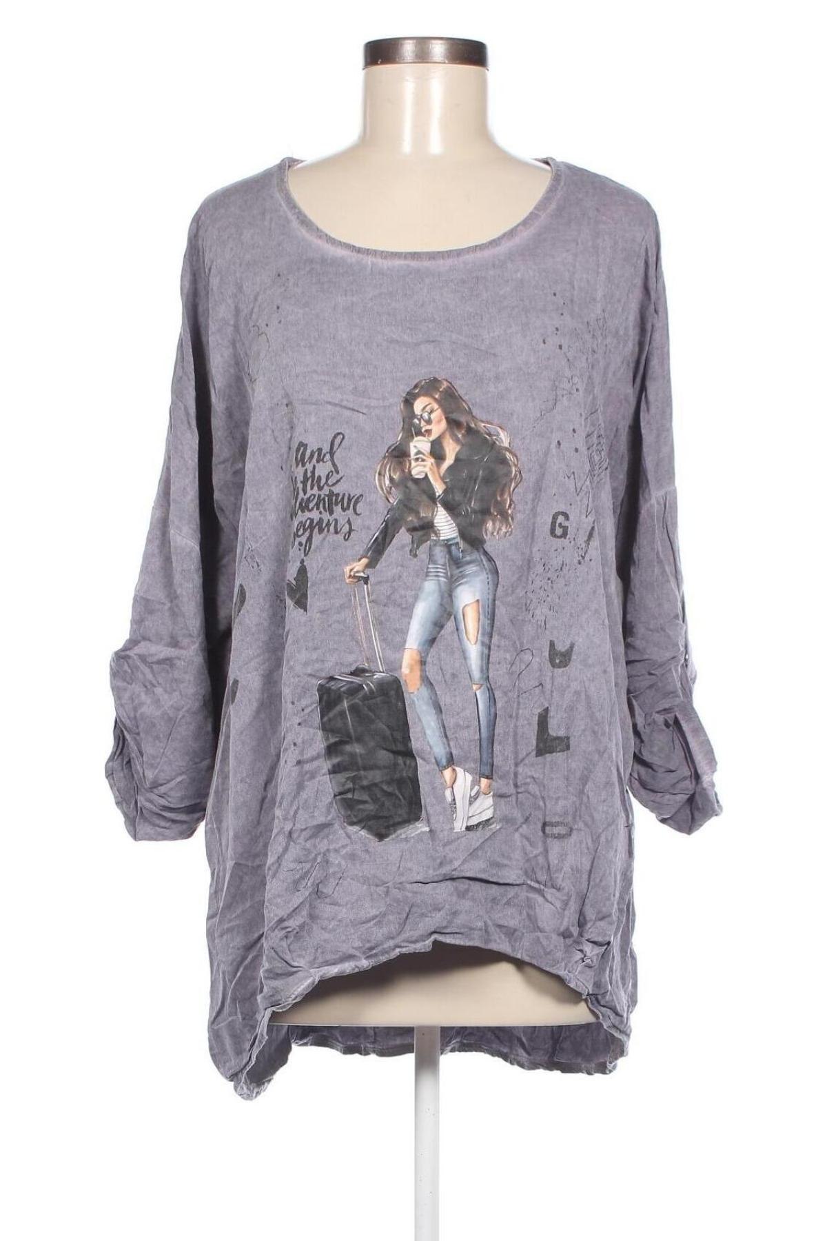 Γυναικεία μπλούζα Made In Italy, Μέγεθος XXL, Χρώμα Βιολετί, Τιμή 6,46 €