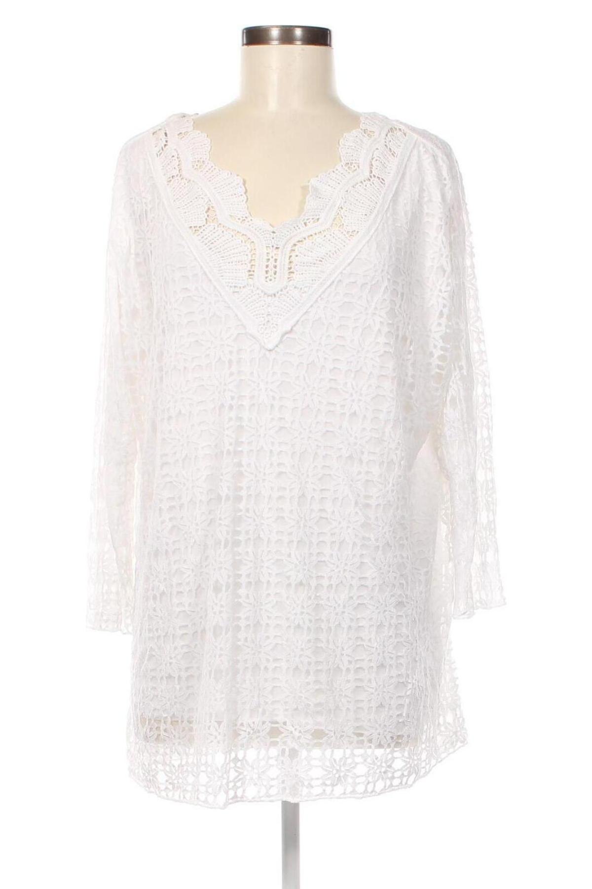 Γυναικεία μπλούζα Made In Italy, Μέγεθος XL, Χρώμα Λευκό, Τιμή 19,18 €