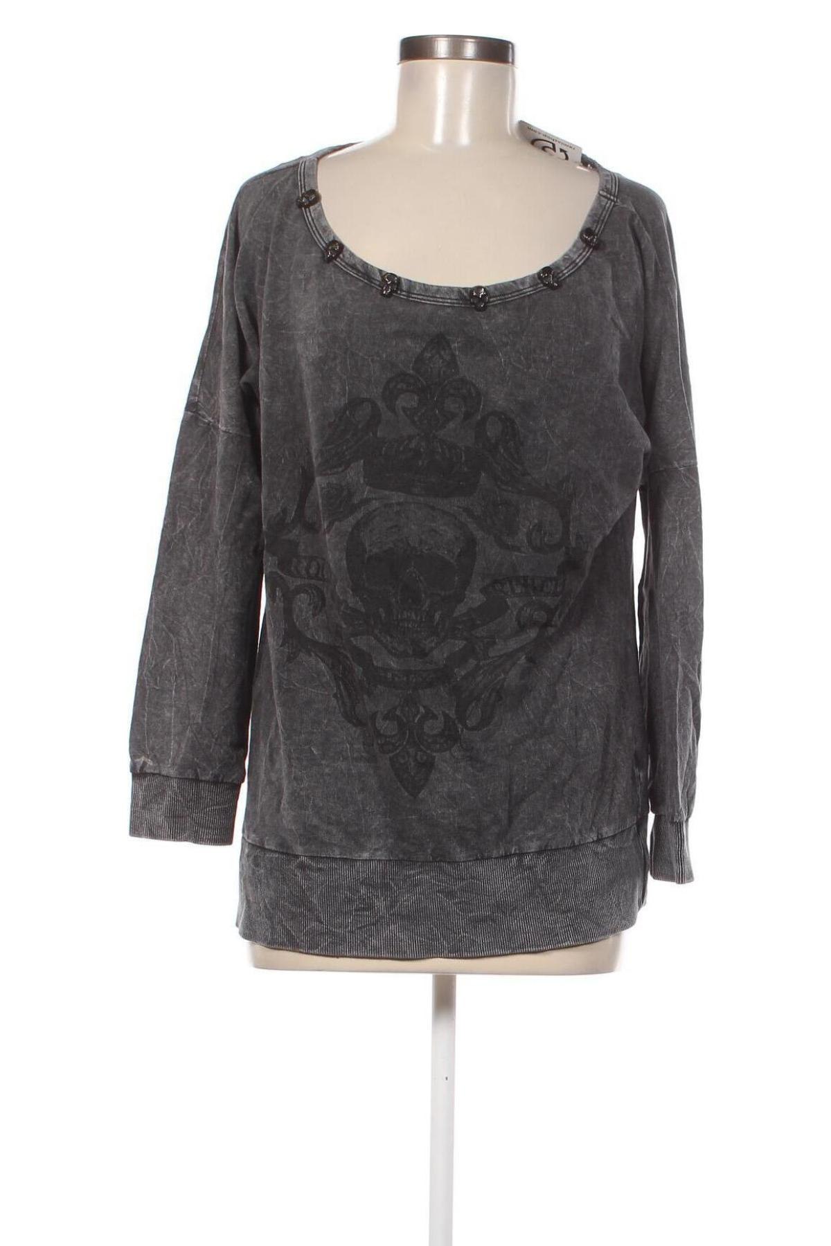Γυναικεία μπλούζα Rock Rebel, Μέγεθος XL, Χρώμα Γκρί, Τιμή 6,68 €