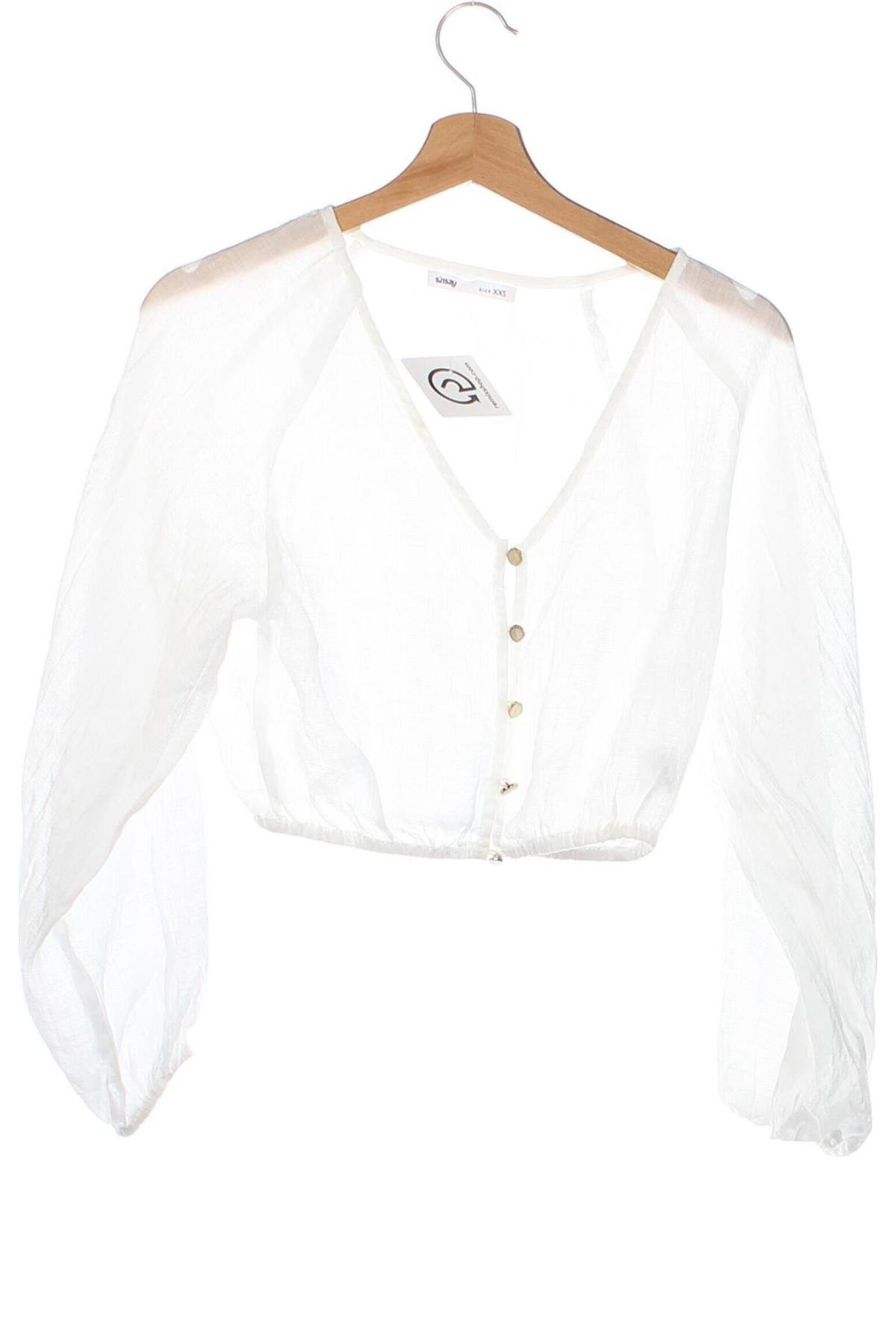 Damen Shirt Sinsay, Größe XXS, Farbe Weiß, Preis 5,84 €
