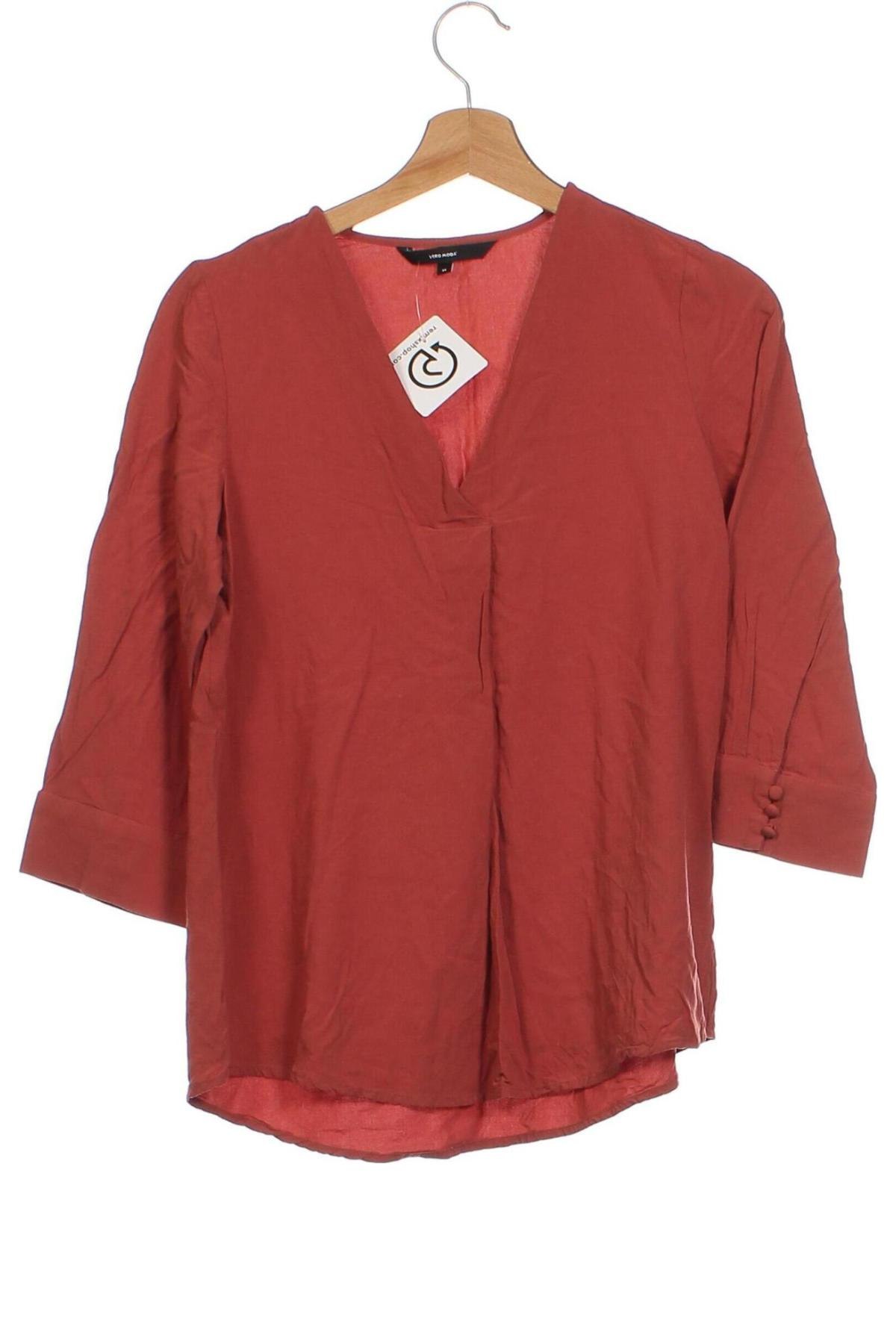 Дамска блуза Vero Moda, Размер XS, Цвят Кафяв, Цена 12,00 лв.