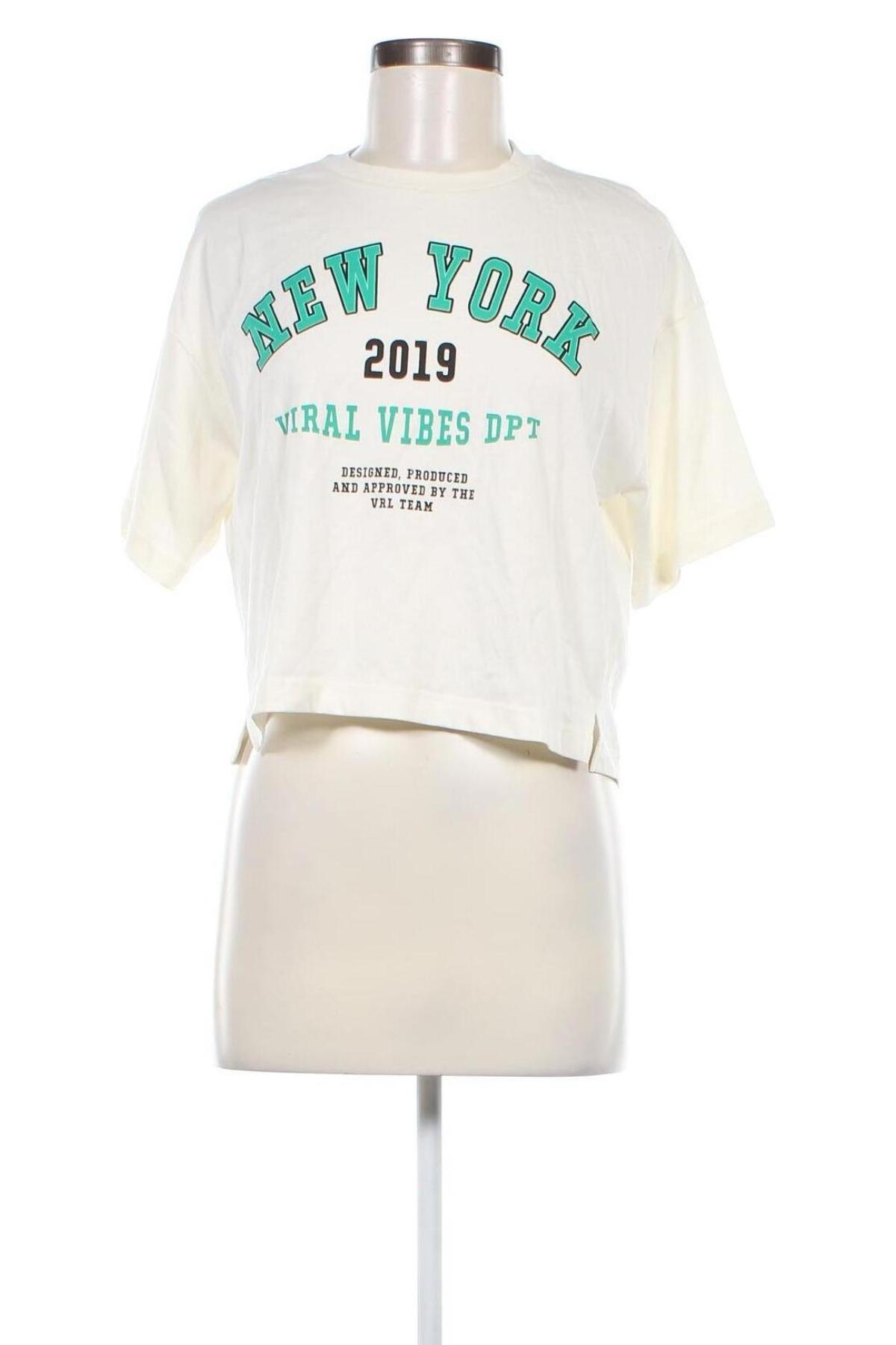 Damen Shirt Viral Vibes, Größe XS, Farbe Ecru, Preis 9,46 €