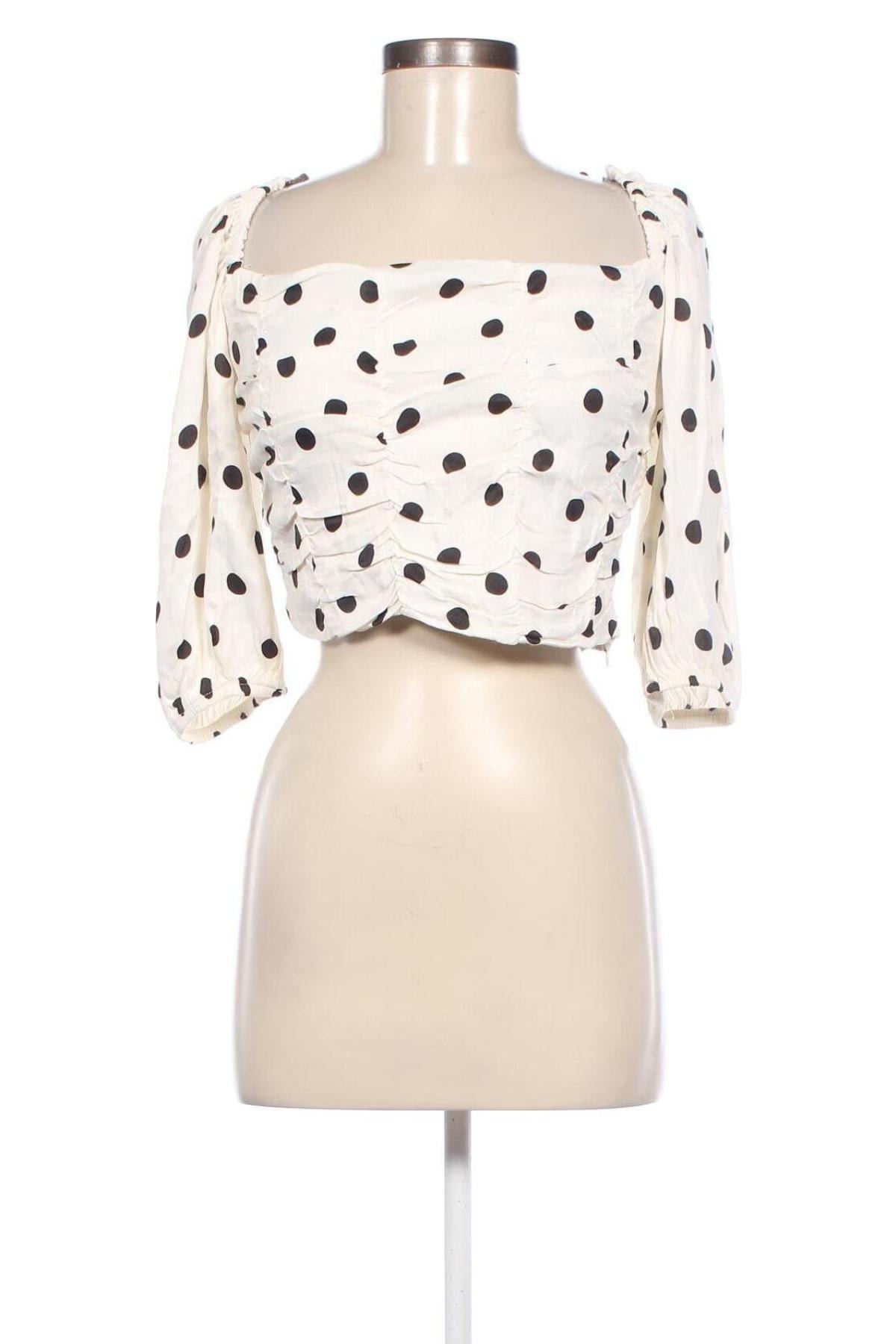 Дамска блуза Zara, Размер L, Цвят Екрю, Цена 19,55 лв.