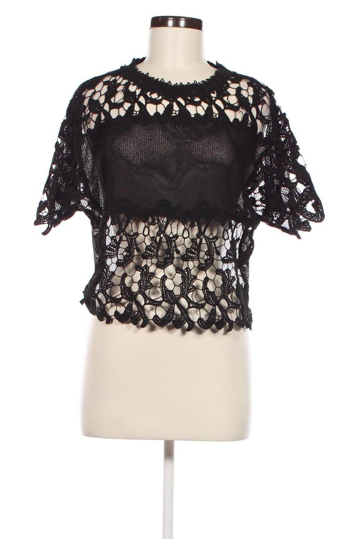 Дамска блуза Zara Trafaluc, Размер S, Цвят Черен, Цена 28,46 лв.