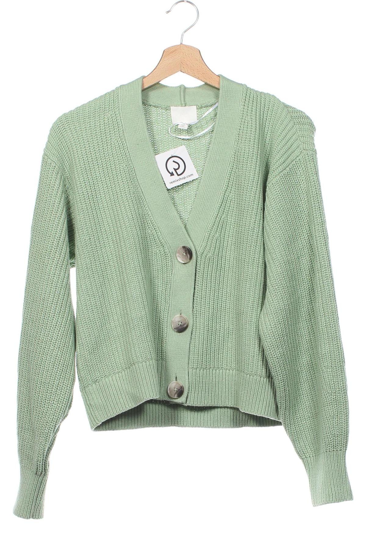 Damen Strickjacke H&M, Größe XS, Farbe Grün, Preis 8,90 €