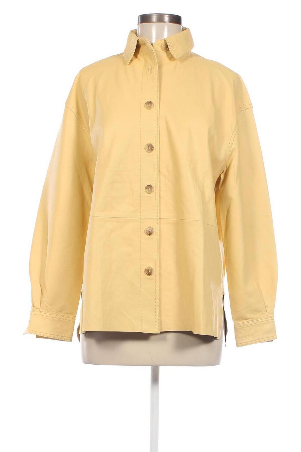 Γυναικείο δερμάτινο πουκάμισο 2ND Day, Μέγεθος XS, Χρώμα Κίτρινο, Τιμή 45,64 €