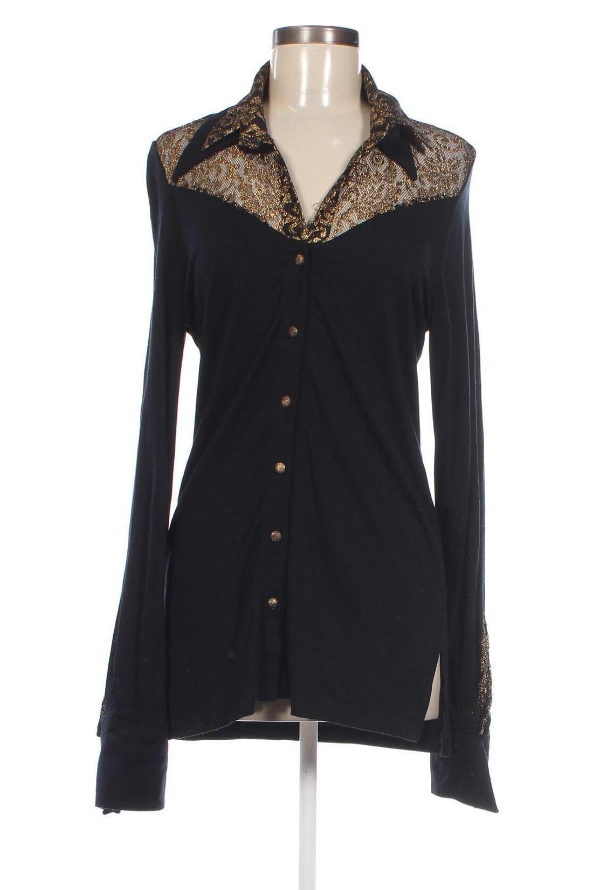 Γυναικείο πουκάμισο 4me, Μέγεθος S, Χρώμα Μαύρο, Τιμή 6,18 €
