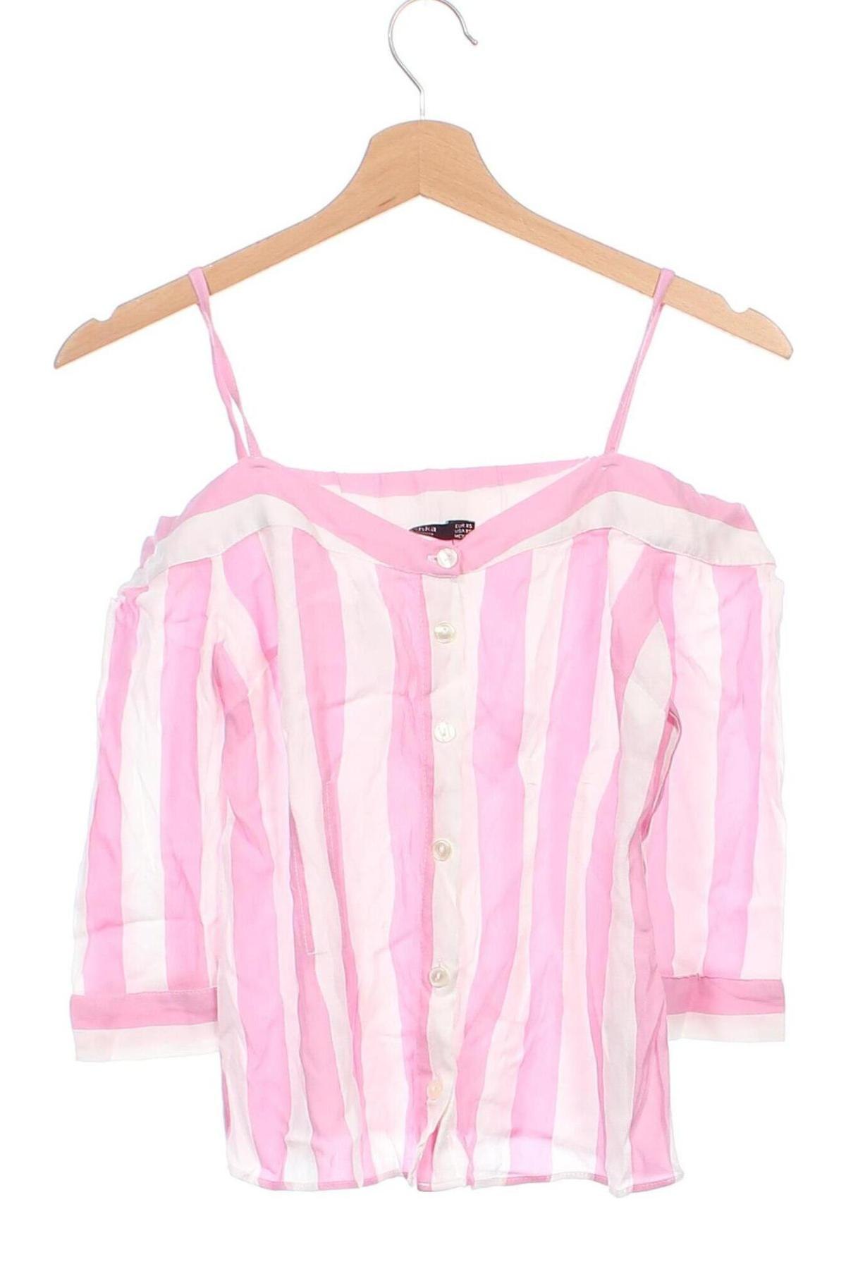 Γυναικείο πουκάμισο Bershka, Μέγεθος XS, Χρώμα Πολύχρωμο, Τιμή 7,70 €