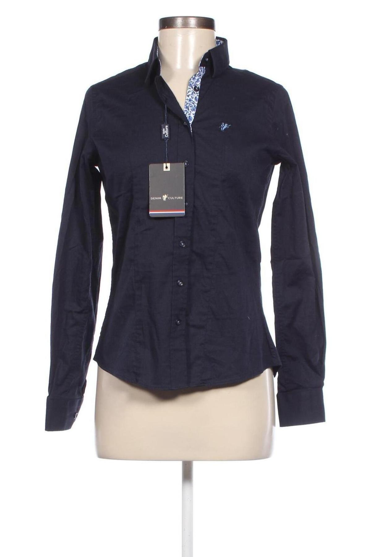 Γυναικείο πουκάμισο Denim Culture, Μέγεθος S, Χρώμα Μπλέ, Τιμή 19,85 €