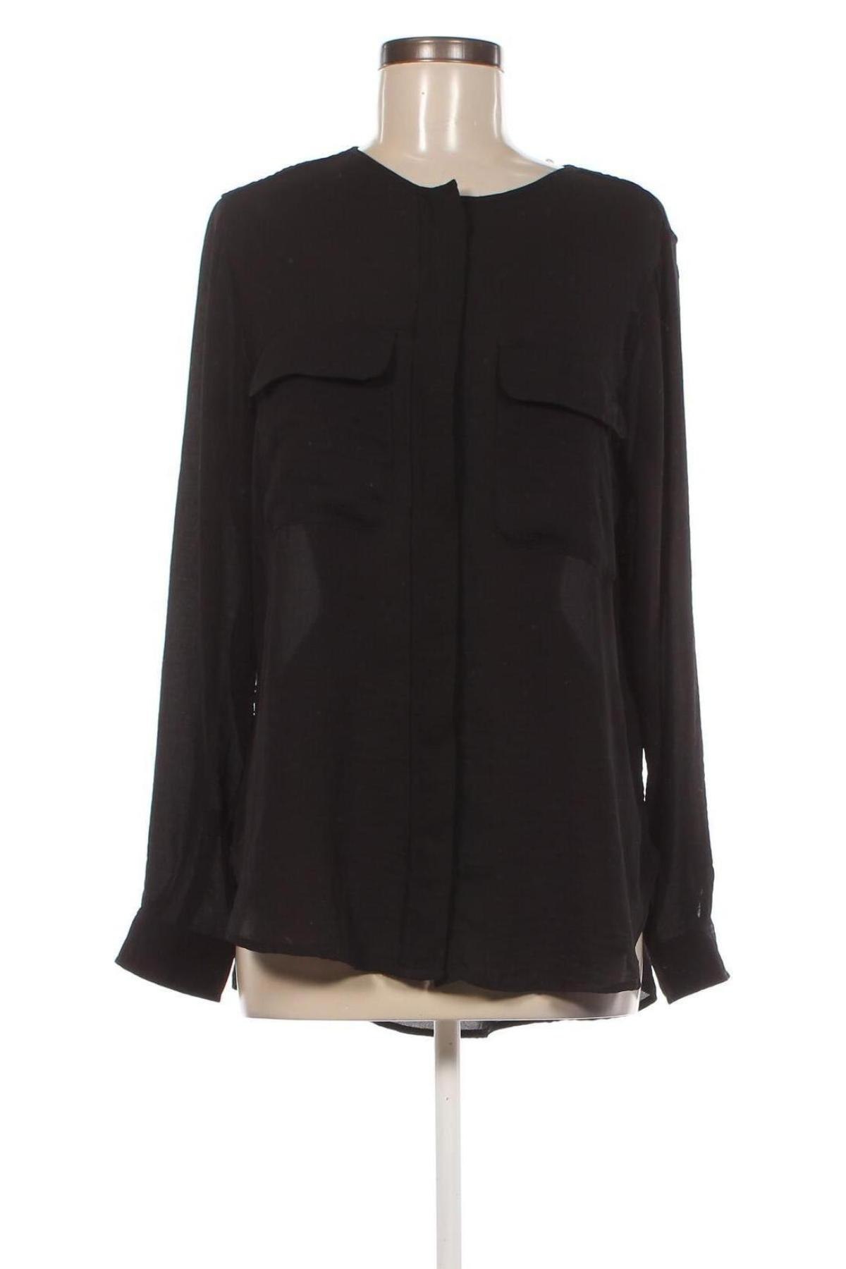 Γυναικείο πουκάμισο H&M, Μέγεθος XL, Χρώμα Μαύρο, Τιμή 7,73 €