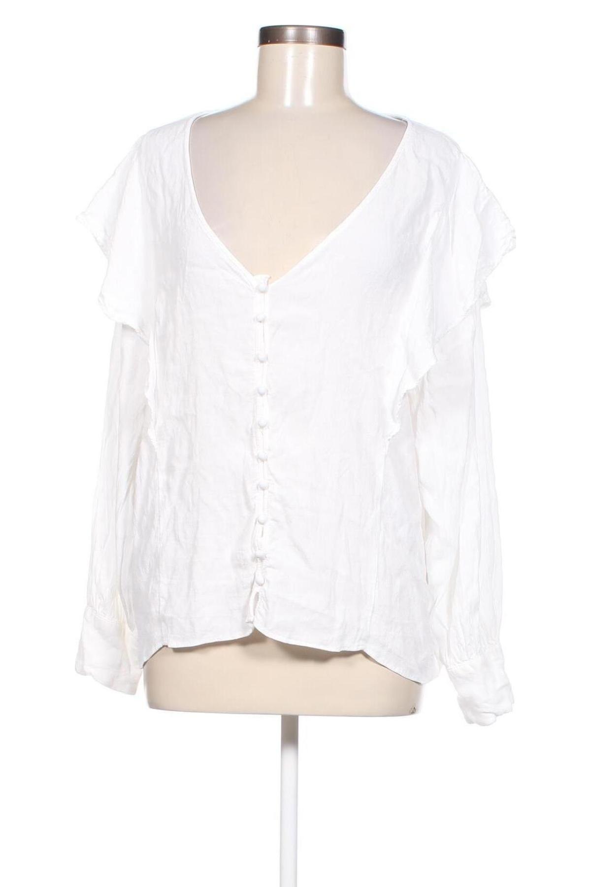 Γυναικείο πουκάμισο H&M, Μέγεθος 3XL, Χρώμα Λευκό, Τιμή 7,29 €