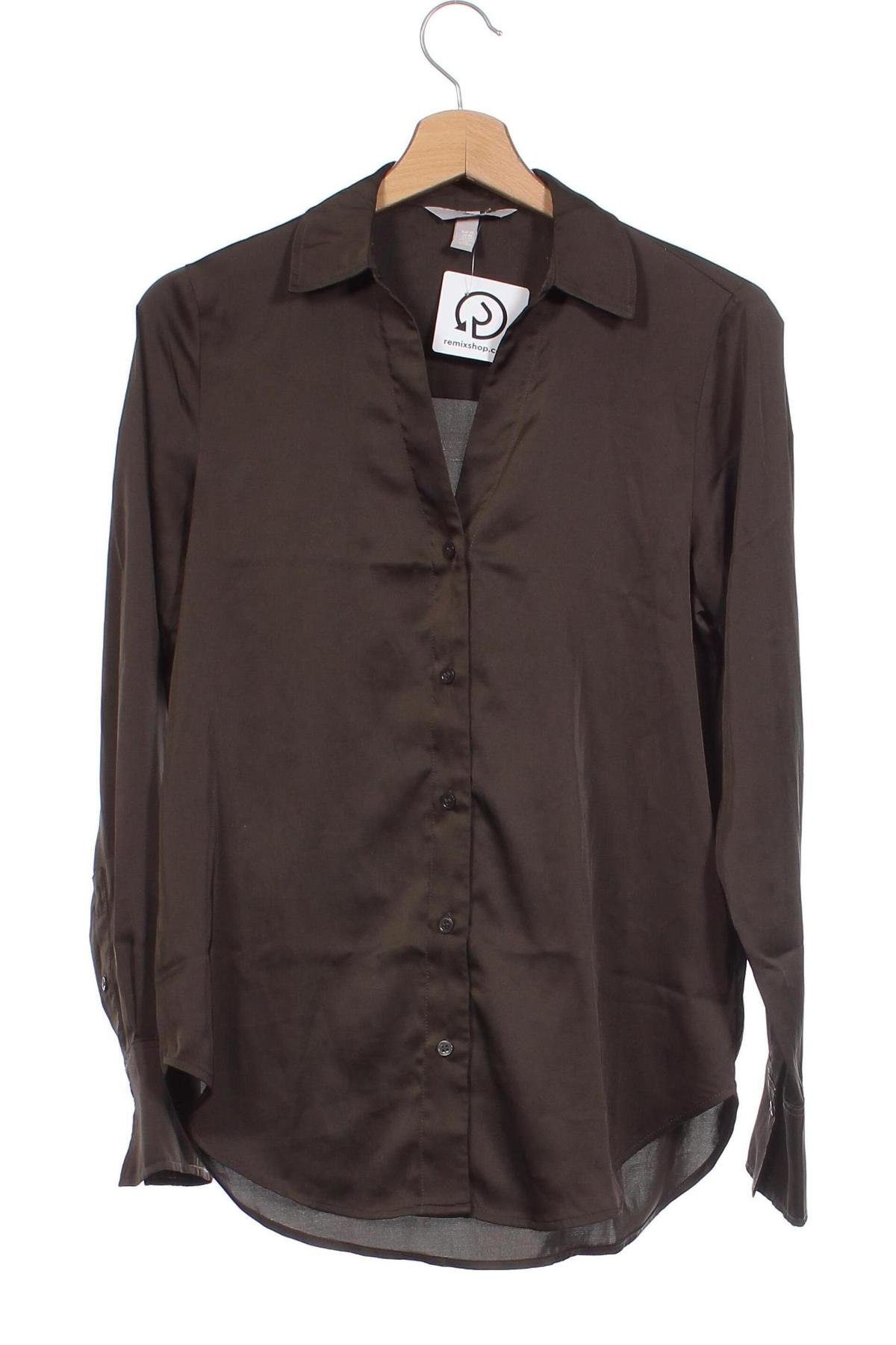 Γυναικείο πουκάμισο H&M, Μέγεθος XS, Χρώμα Πράσινο, Τιμή 7,23 €