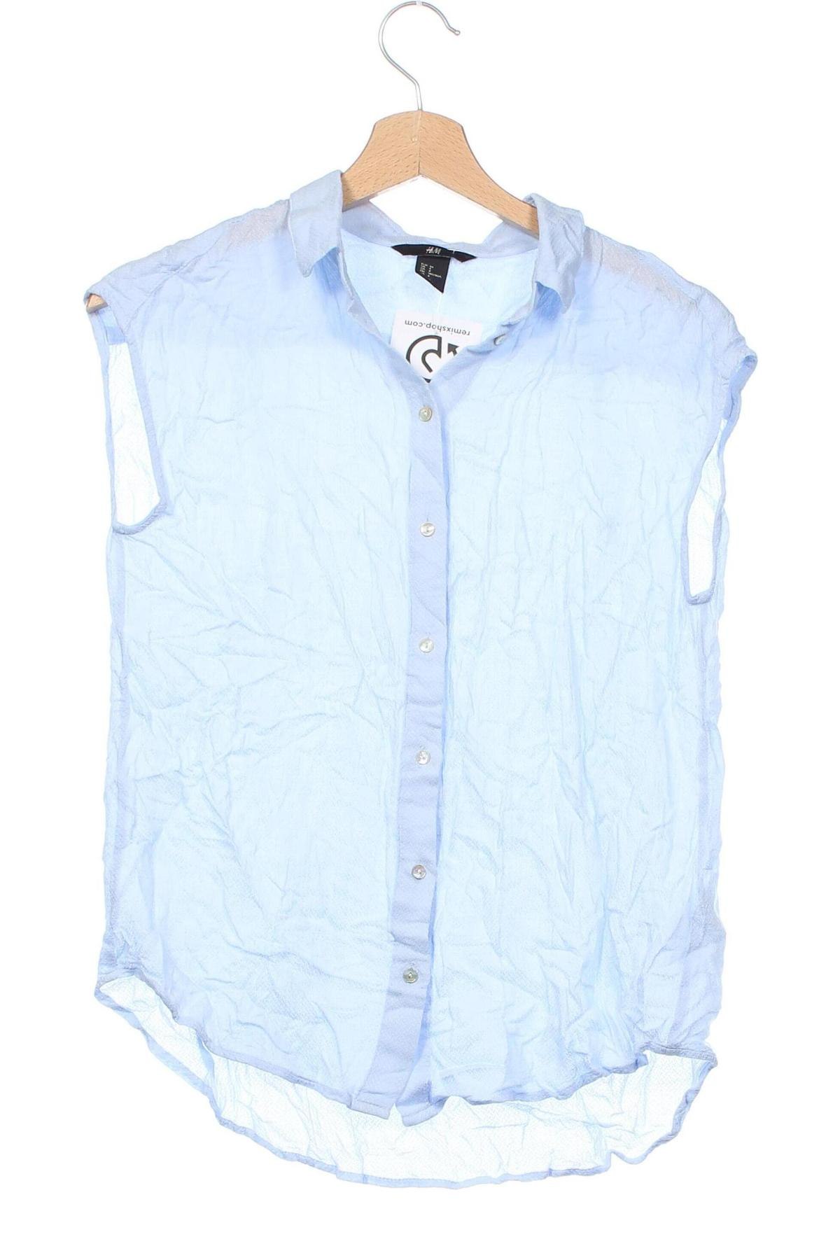 Γυναικείο πουκάμισο H&M, Μέγεθος XS, Χρώμα Μπλέ, Τιμή 8,04 €