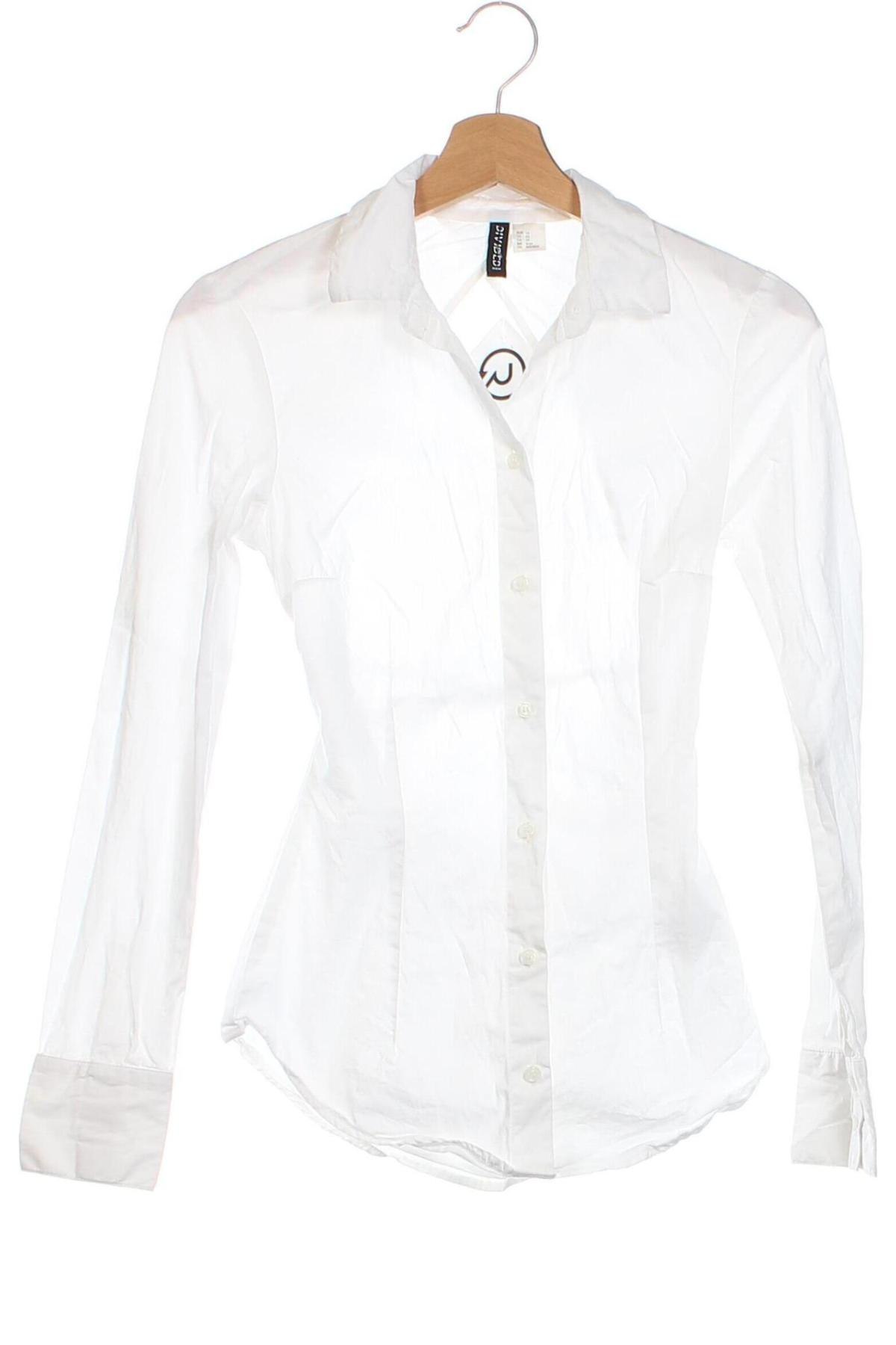 Γυναικείο πουκάμισο H&M Divided, Μέγεθος XS, Χρώμα Λευκό, Τιμή 9,72 €