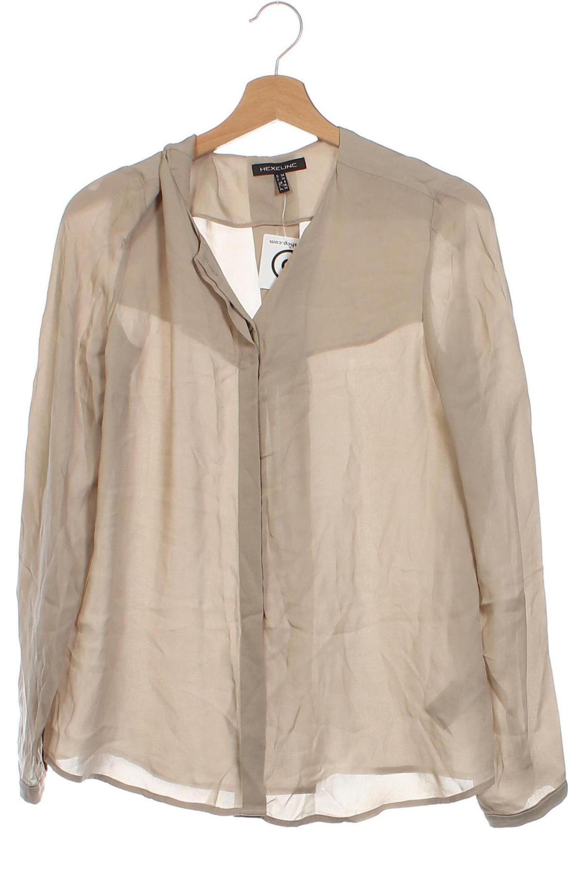 Γυναικείο πουκάμισο Hexeline, Μέγεθος XS, Χρώμα  Μπέζ, Τιμή 16,65 €