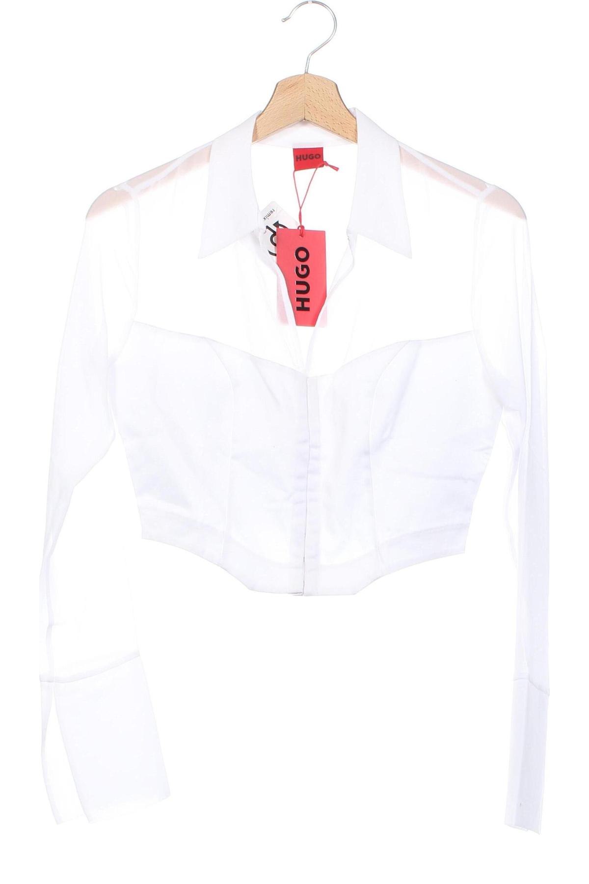 Γυναικείο πουκάμισο Hugo Boss, Μέγεθος XS, Χρώμα Λευκό, Τιμή 68,33 €