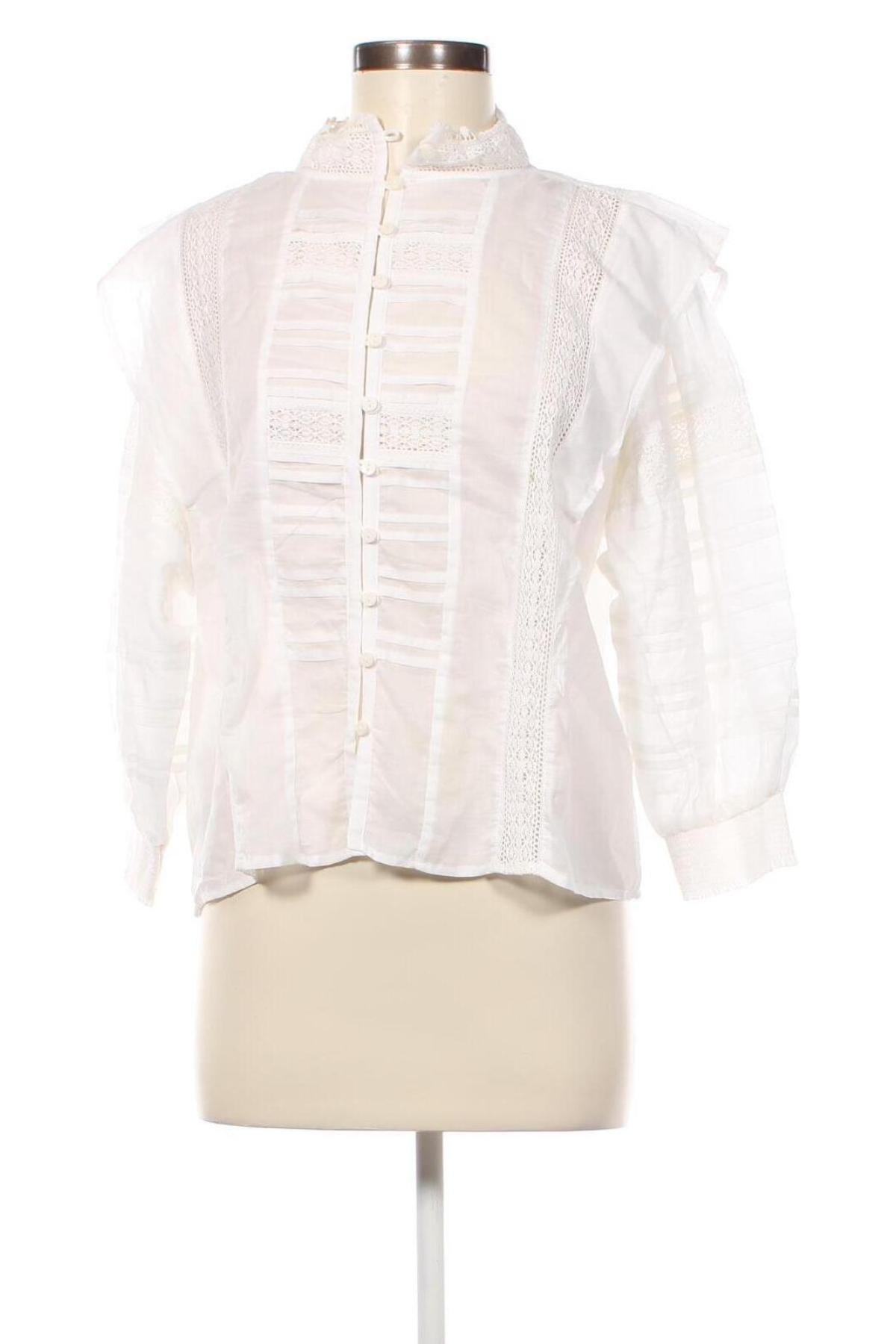 Γυναικείο πουκάμισο Mango, Μέγεθος L, Χρώμα Εκρού, Τιμή 15,98 €
