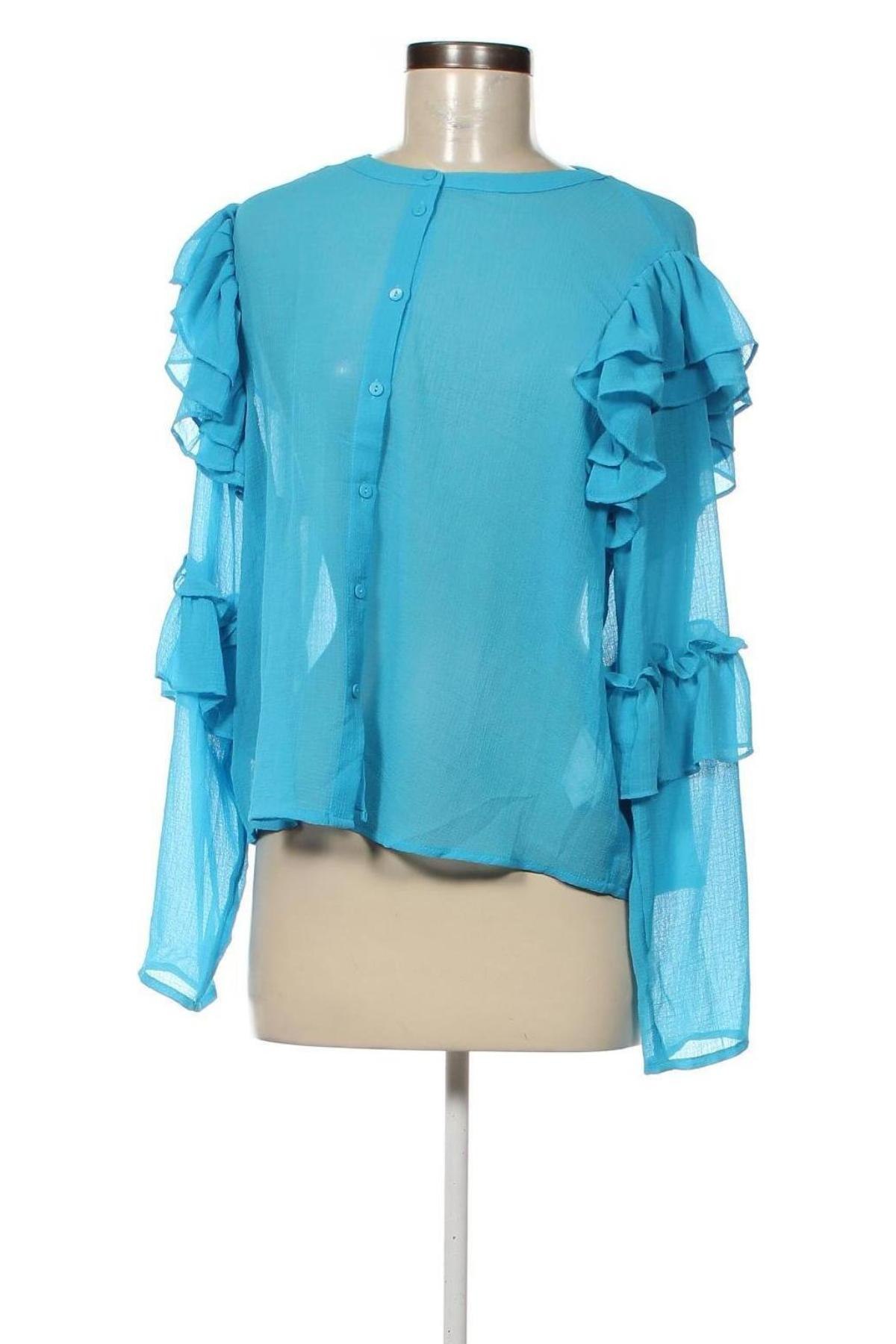 Γυναικείο πουκάμισο Monki, Μέγεθος L, Χρώμα Μπλέ, Τιμή 9,28 €