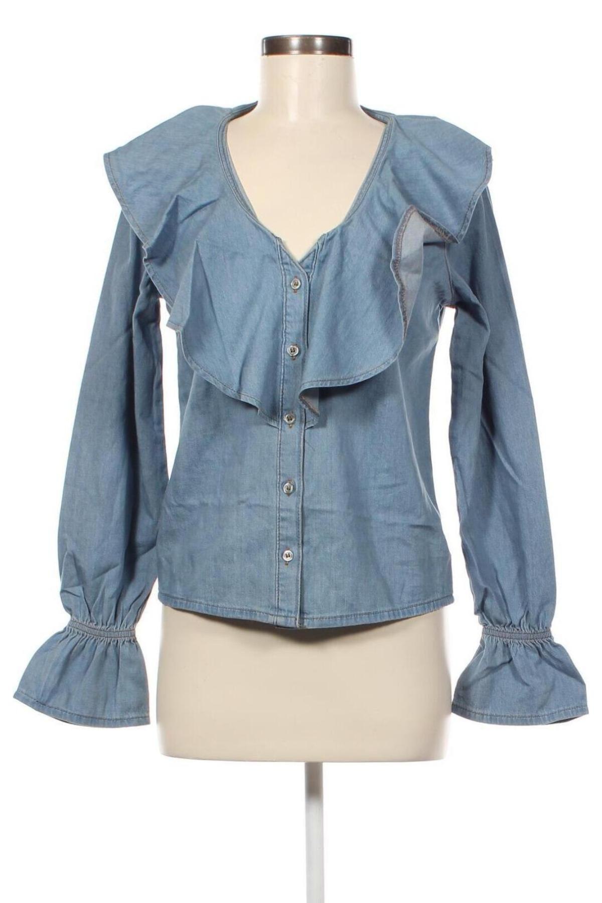 Γυναικείο πουκάμισο NA-KD, Μέγεθος XS, Χρώμα Μπλέ, Τιμή 19,85 €