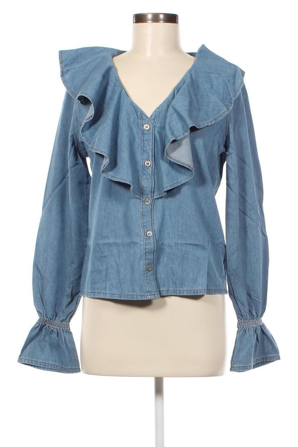 Γυναικείο πουκάμισο NA-KD, Μέγεθος S, Χρώμα Μπλέ, Τιμή 19,85 €