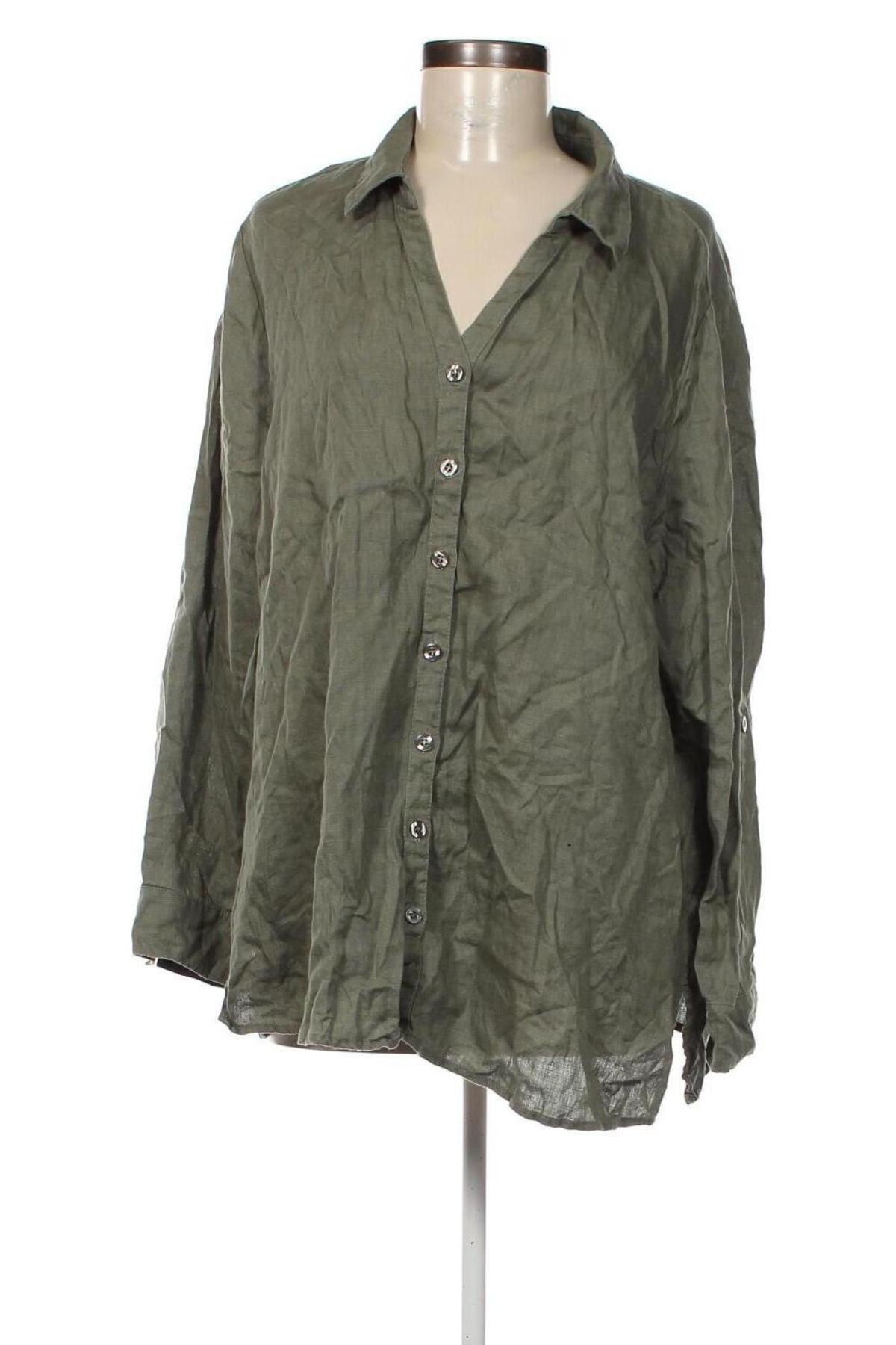Γυναικείο πουκάμισο Ulla Popken, Μέγεθος XL, Χρώμα Πράσινο, Τιμή 21,03 €