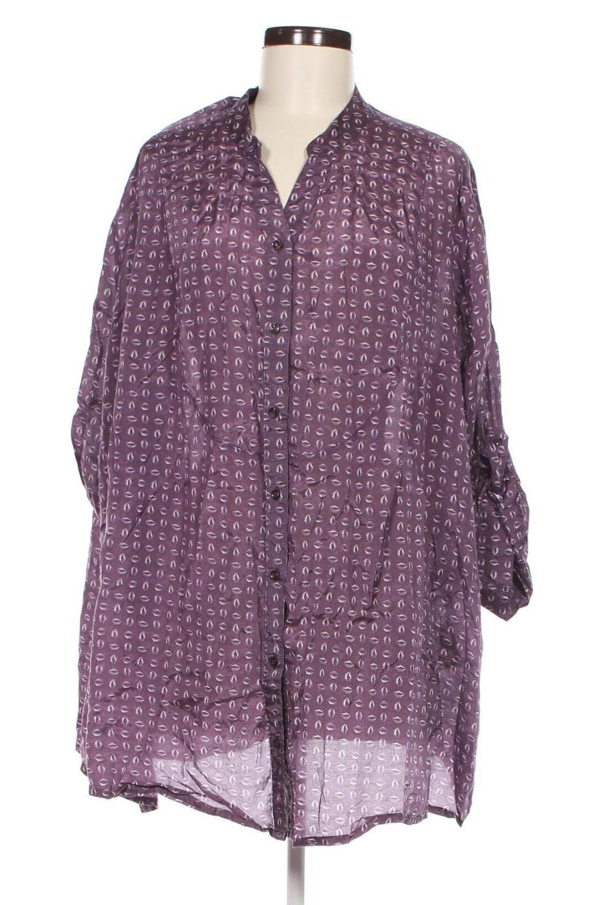 Γυναικείο πουκάμισο Ulla Popken, Μέγεθος 3XL, Χρώμα Βιολετί, Τιμή 10,43 €