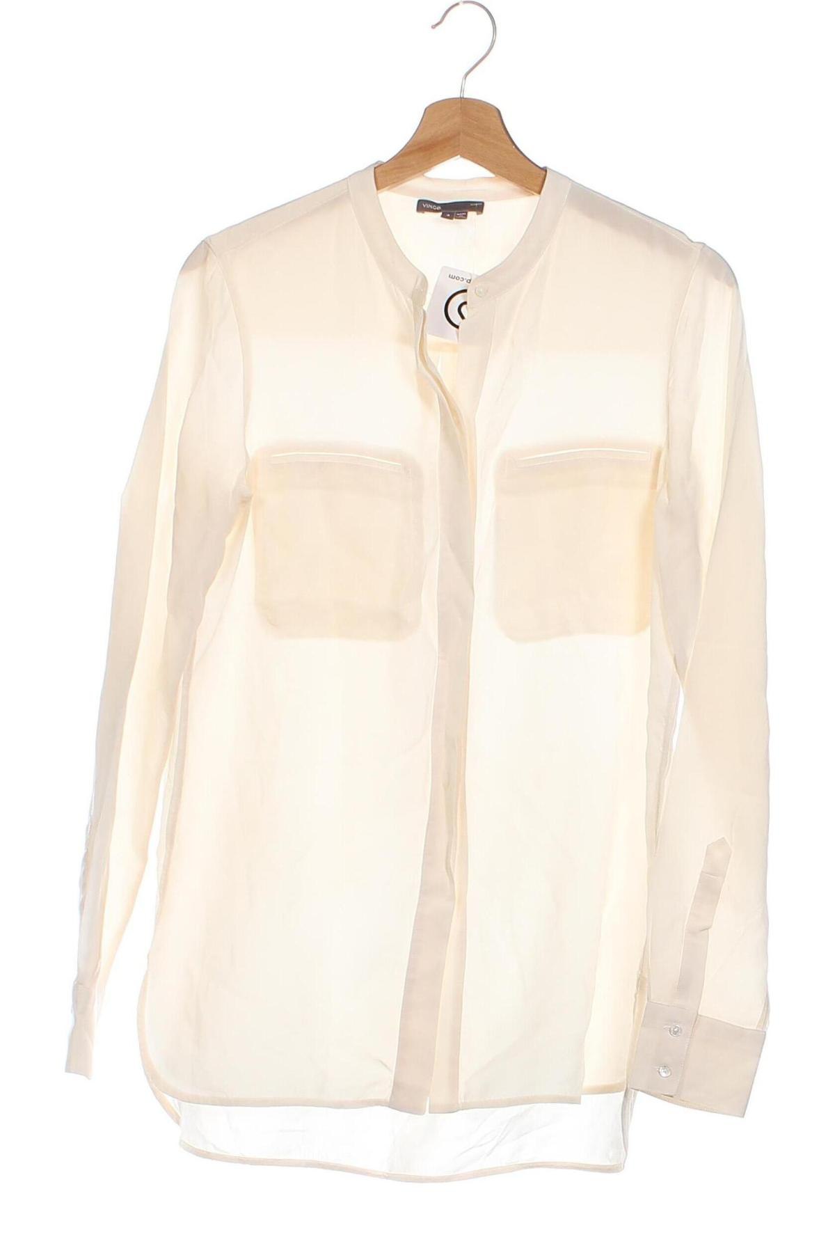 Γυναικείο πουκάμισο Vince, Μέγεθος XXS, Χρώμα Εκρού, Τιμή 43,89 €