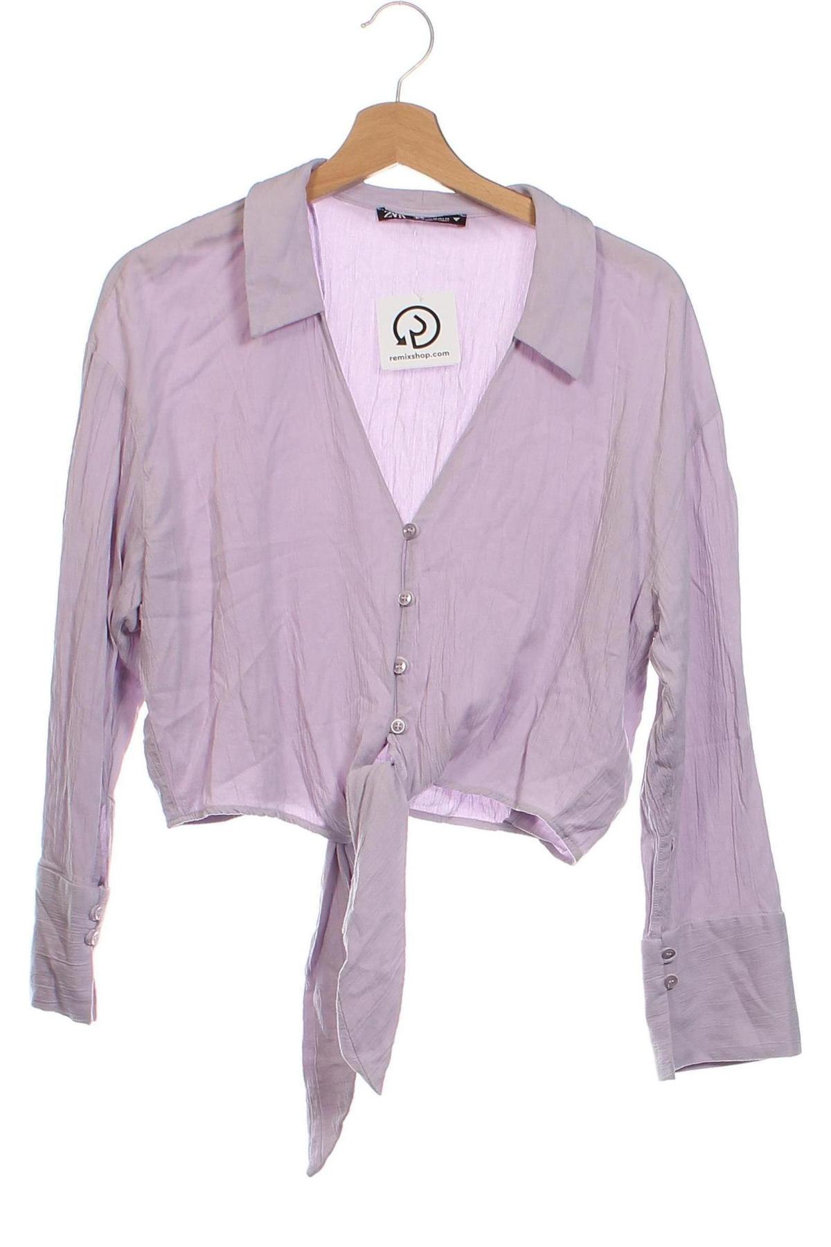 Дамска риза Zara, Размер XS, Цвят Лилав, Цена 15,42 лв.