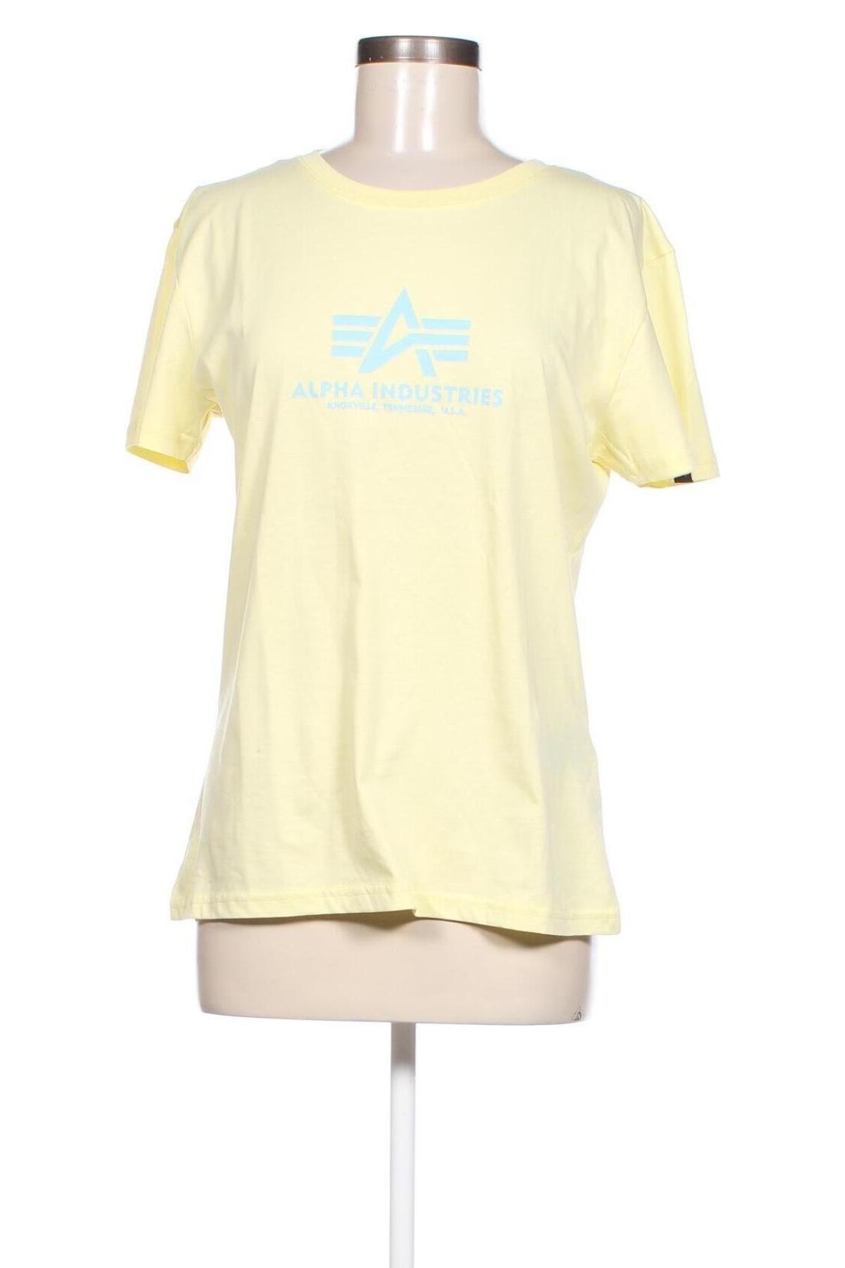 Γυναικείο t-shirt Alpha Industries, Μέγεθος L, Χρώμα Κίτρινο, Τιμή 30,36 €