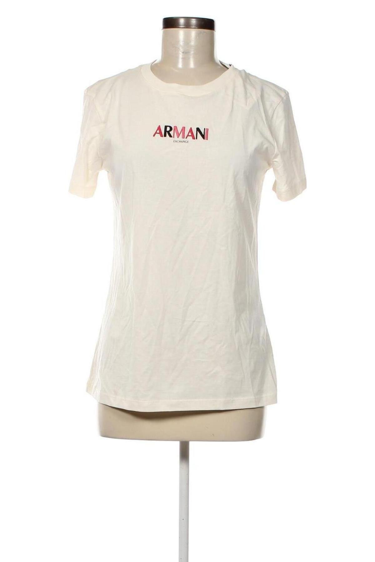 Γυναικείο t-shirt Armani Exchange, Μέγεθος M, Χρώμα Εκρού, Τιμή 37,11 €